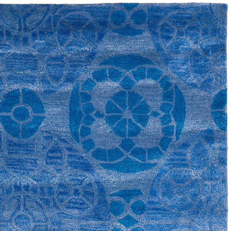 Hand-Tufted Woolen Bliss Rectangular Rug in Rich Blue