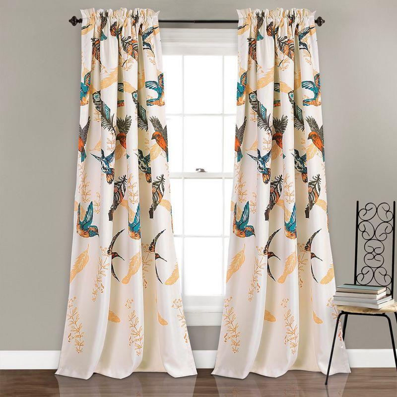 Lush Decor Bird Breeze Polyester Room Darkening Curtain Pair (Set of 2)
