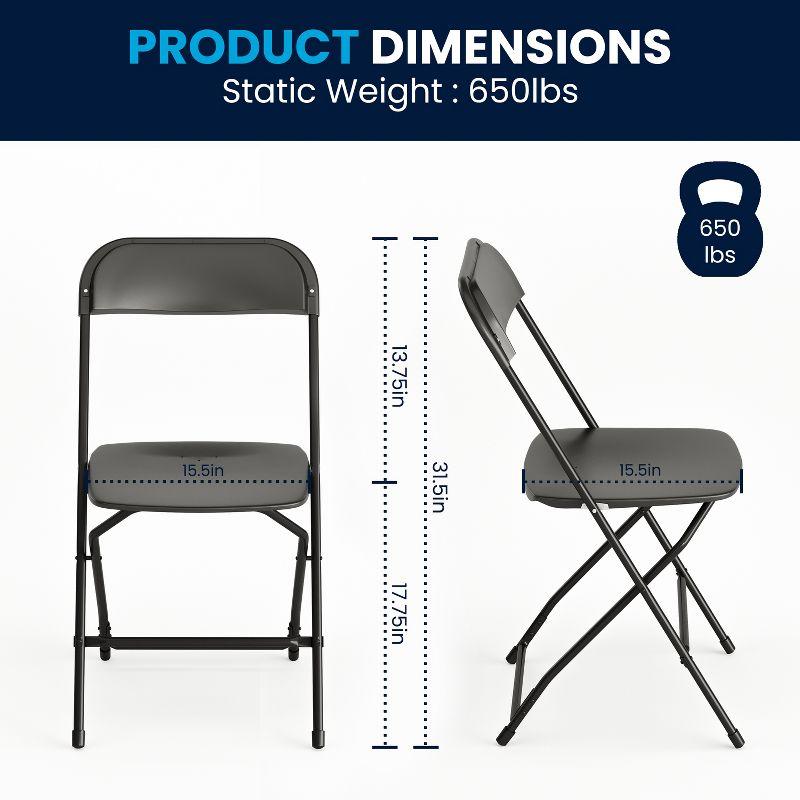 Hercules Series 650LB Capacity Black Metal Folding Chair Set