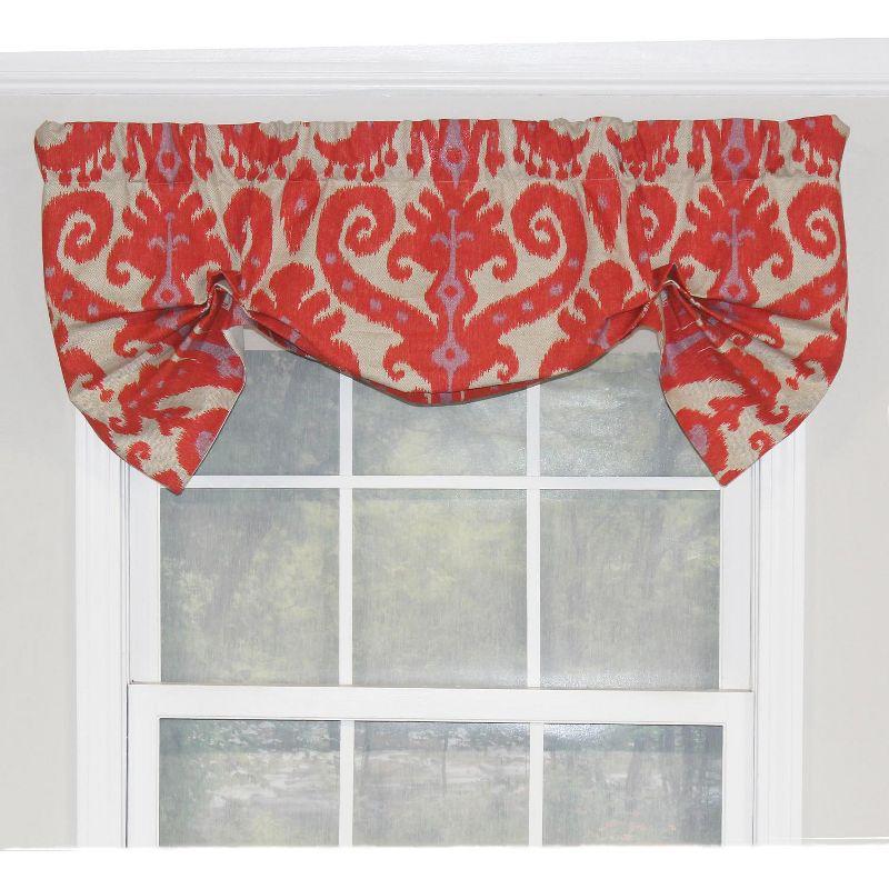 RLF Home Vibrant Colors in Southwest Designs Butterfly Stylish Windows Valance 3" Rod Pocket 50" x 16" Hibiscus Orange
