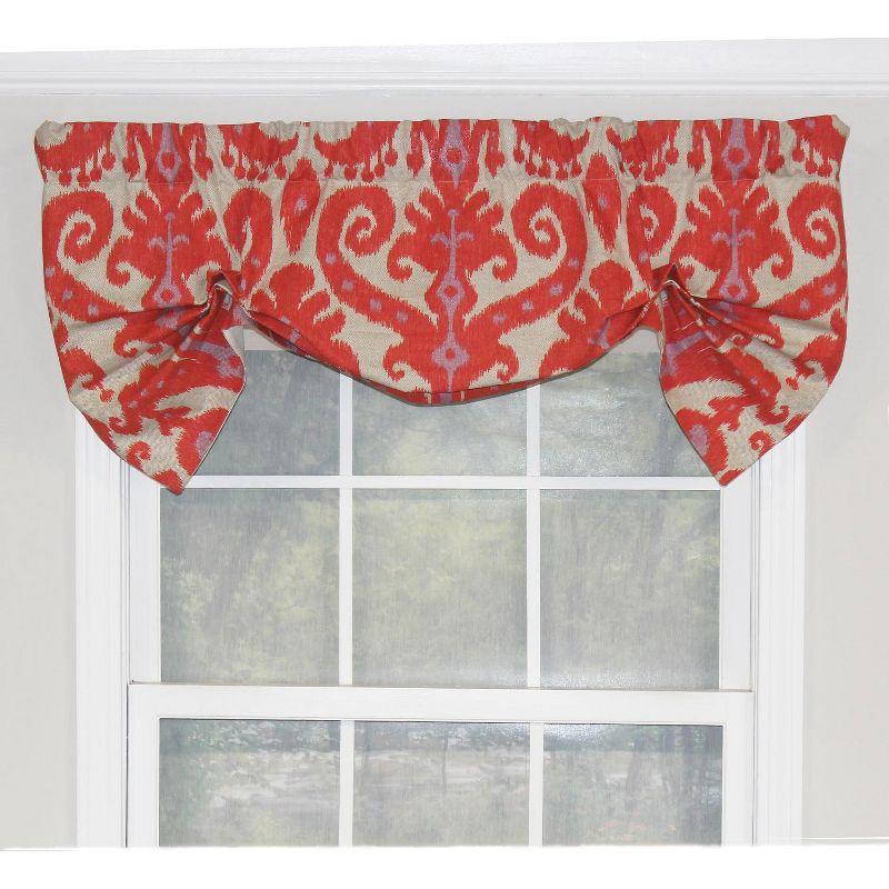 Hibiscus Orange Southwest Design Rod Pocket Window Valance