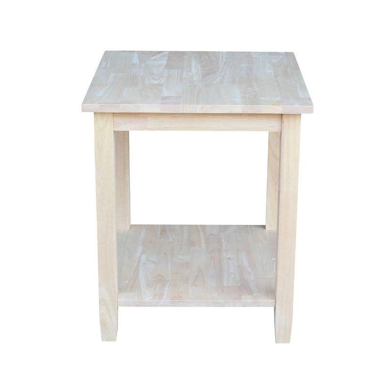 Solano Square Solid Wood Classic End Table in Unfinished