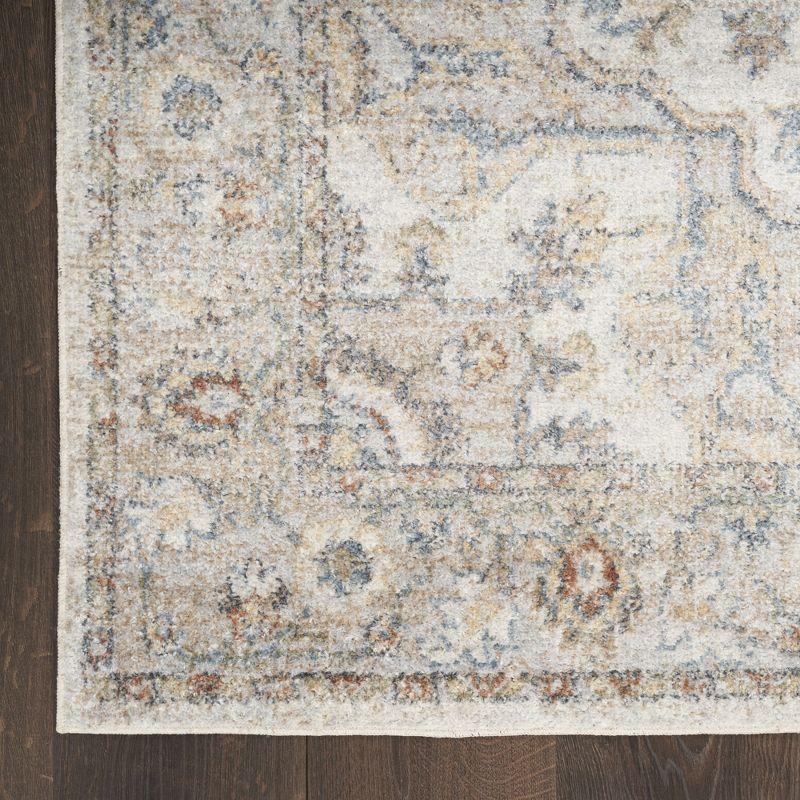 Nourison Astra Machine Washable Vintage Medallion Indoor Bathroom, Kitchen Runner Rug Grey/Multi 2'2" x 12'