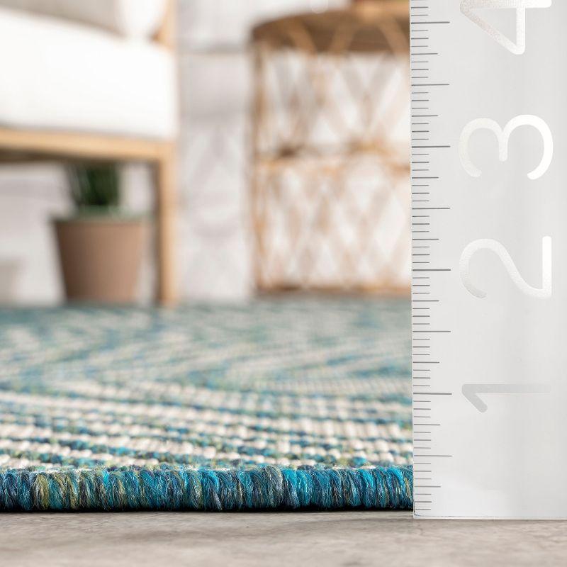 nuLOOM 5' x 8' Outdoor Geometric Area Rug, Stain Resistant, Weather Resistant, High Traffic, Patio, Balcony, Outside, Ranya Teal