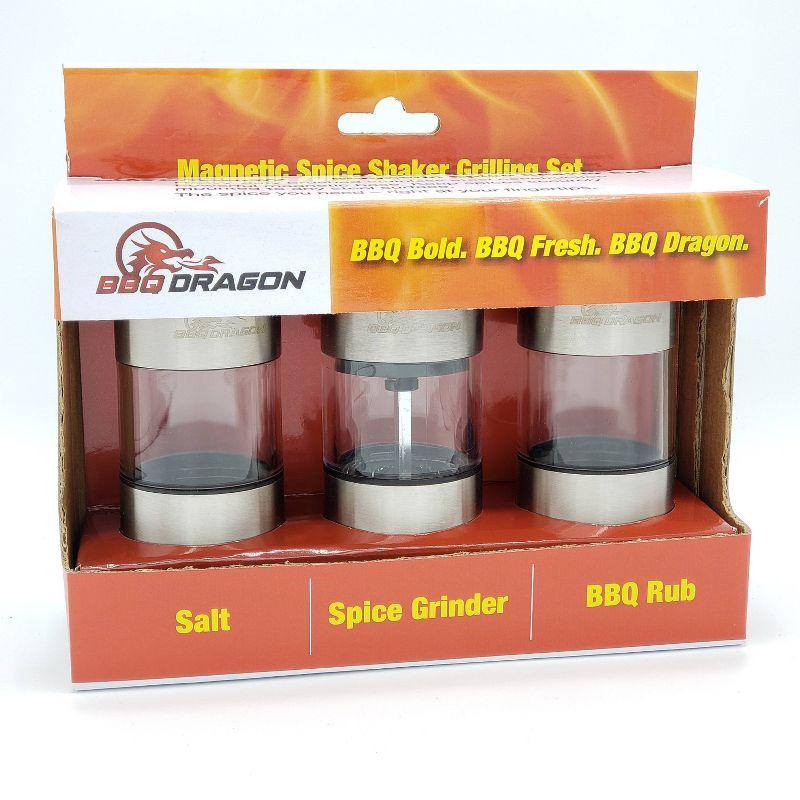 BBQ Dragon Cabinet System Stainless Steel Spice Jar & Rack Set with Adjustable Racks