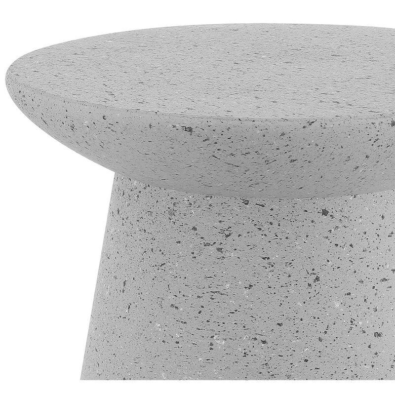 Hollie 18" Minimalist Modern Drum Accent Table Pedestal, Gray Terrazzo Finish - JONATHAN Y