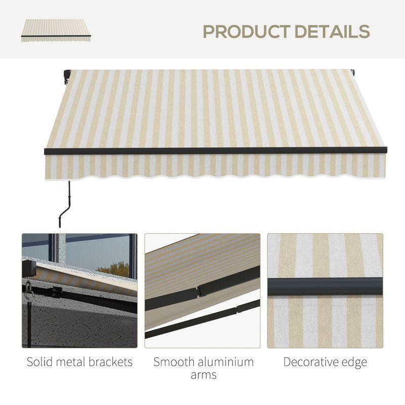 Outsunny 98.5'' W x 78.75'' D Polyester Cover Retractable Patio Awning