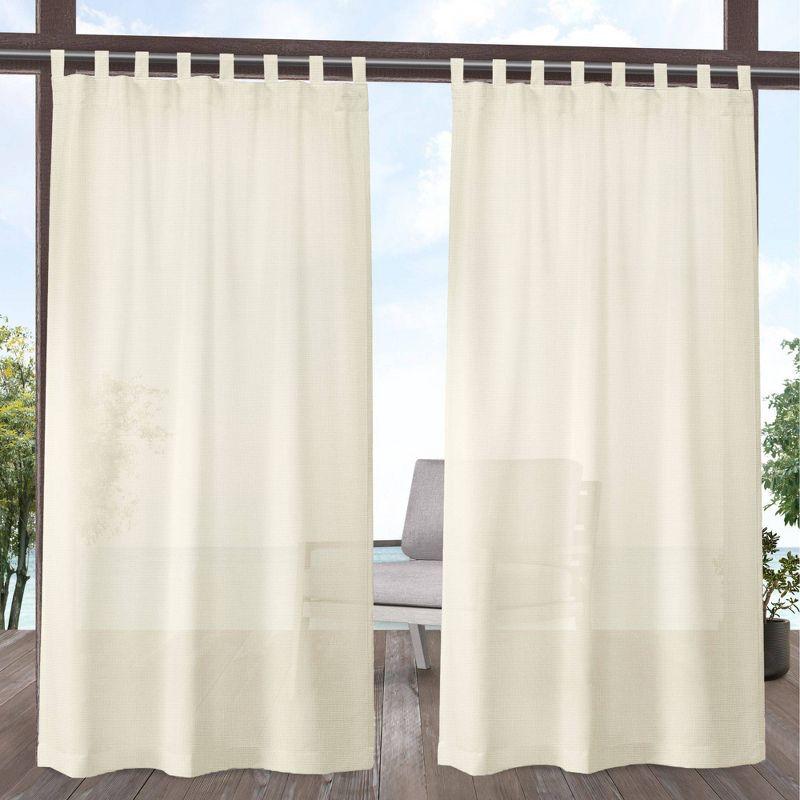 Set of 2 Miami Indoor/Outdoor Tab Top Window Curtain Panel - Exclusive Home