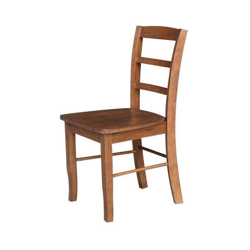 Distressed Oak Solid Wood High Ladderback Side Chair Set