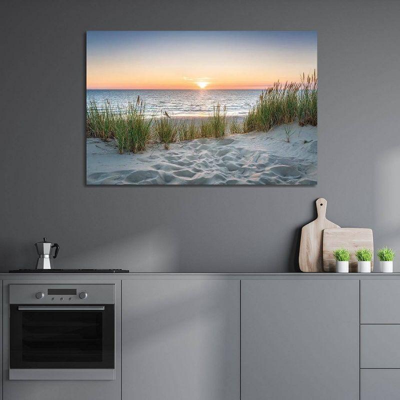 Sunset Beach Landscape Canvas Print on Pine Frame