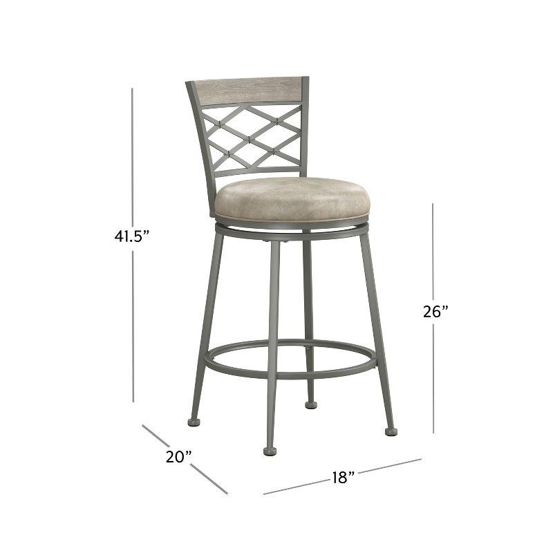 Hutchinson Gray Wood and Metal Swivel Counter Stool