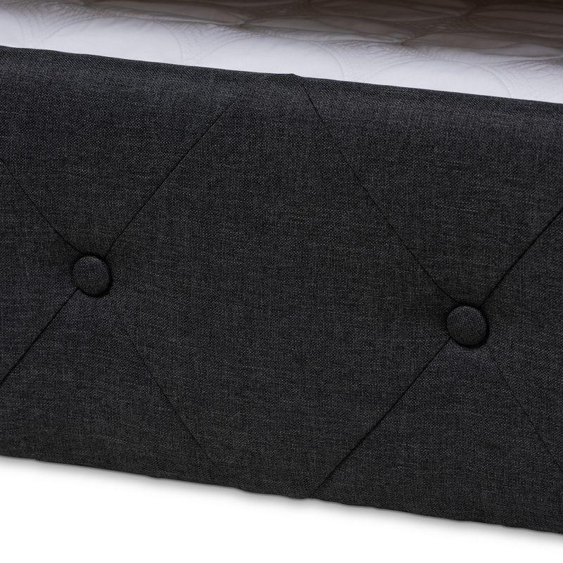 Full Alena Daybed with Trundle Dark Gray - Baxton Studio: Upholstered Bedroom Furniture, No Box Spring Needed