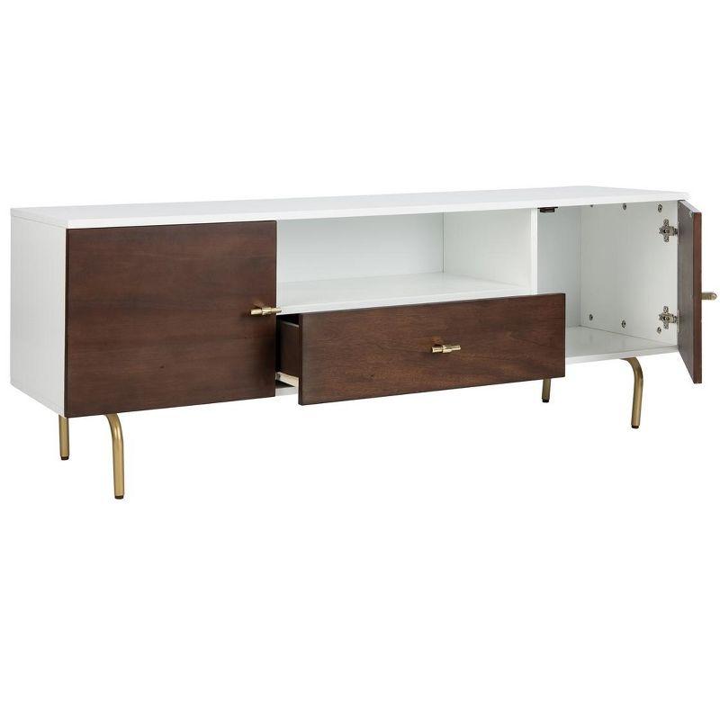 Genevieve Media Stand - Walnut/White - Safavieh.