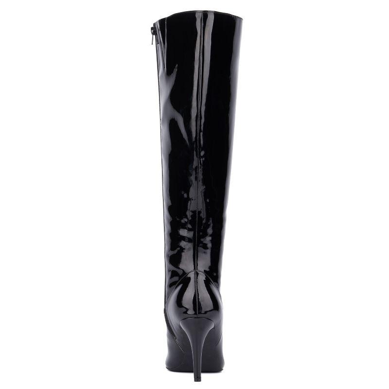 Fashion To Figure Women's Lisette Knee High Boot - Wide Width - 8, BLACK PATENT
