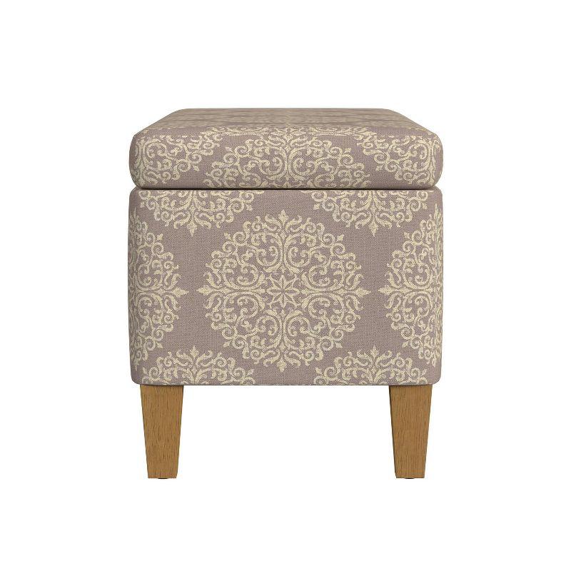 Large Textured Storage Bench Medallion Brown - HomePop: Hinged Lid, Seating & Coffee Table