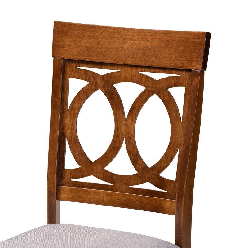 4pc Lucie Fabric Upholstered Wood Dining Chairs Walnut Brown - Baxton Studio