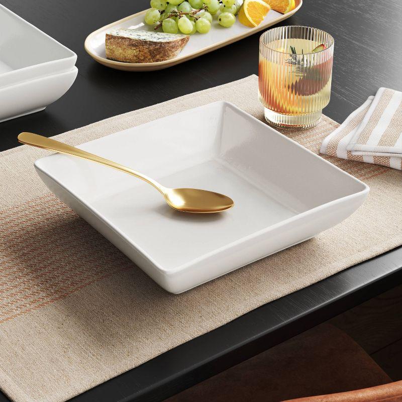 Square Collection Serve Pasta Bowl White - Threshold™: Porcelain, Microwave & Dishwasher-Safe, 8.5" Diameter