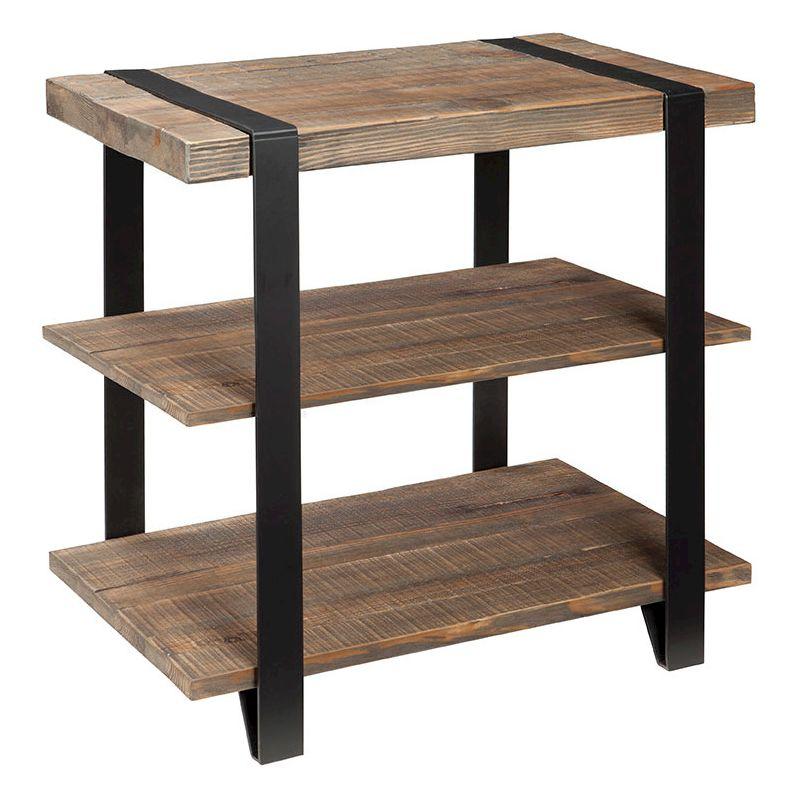 Modesto 31" Reclaimed Wood and Metal Strap End Table