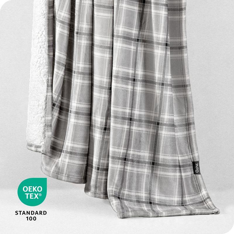 Bare Home Bare Home Printed Sherpa Fleece Blanket - Warm & Lightweight - Soft Plush Blanket - Reversible
