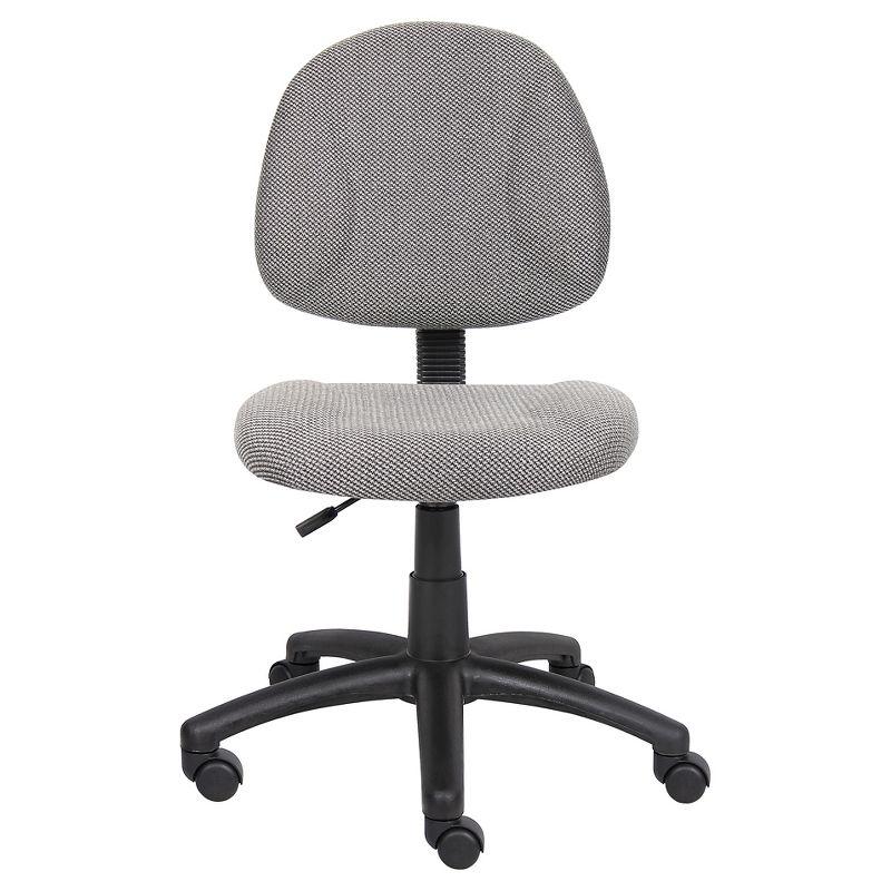 Boss Office Products Deluxe Posture Chair Gray : Ergonomic Swivel Computer Chair with Lumbar Support, Nylon Legs