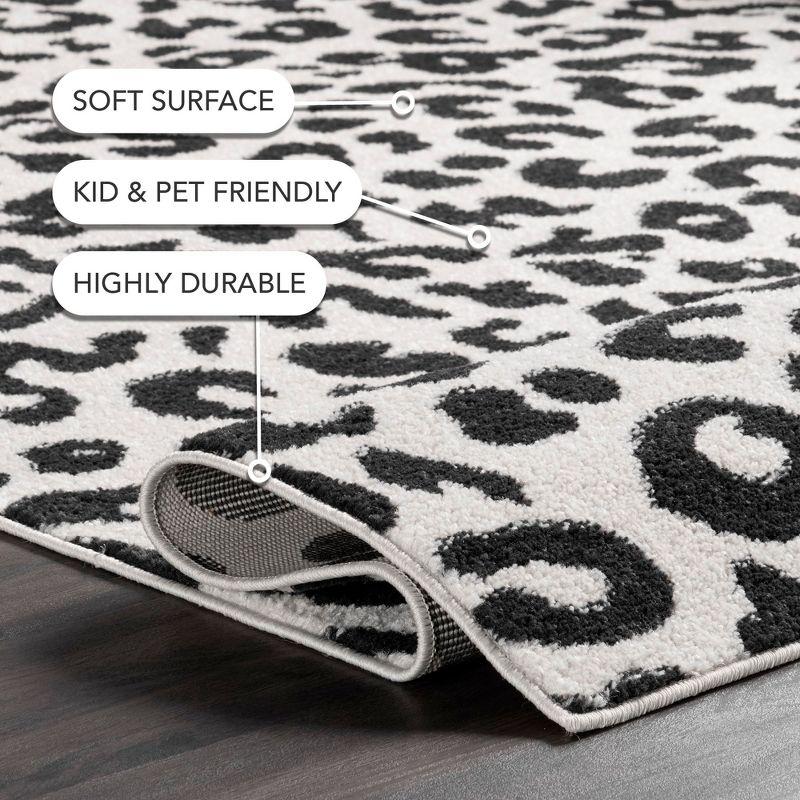 Nuloom Leopard Animal 8x10 Indoor Area Rug for Living Room Bedroom Dining Room Kitchen, Dark Grey/Ivory