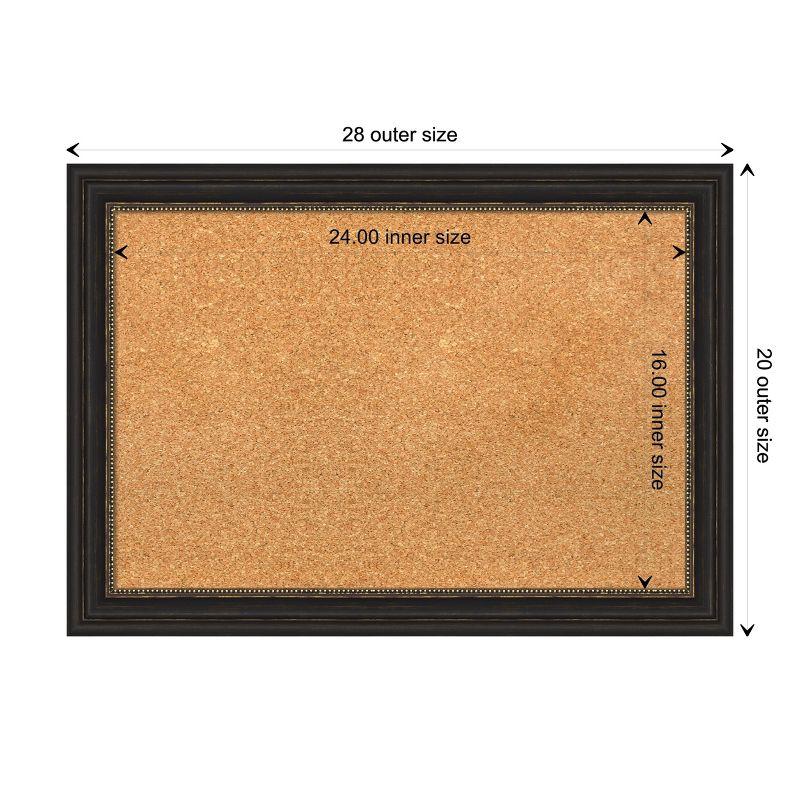 Natural Cork Board with Bronze Narrow Frame, 31 x 23 Inches