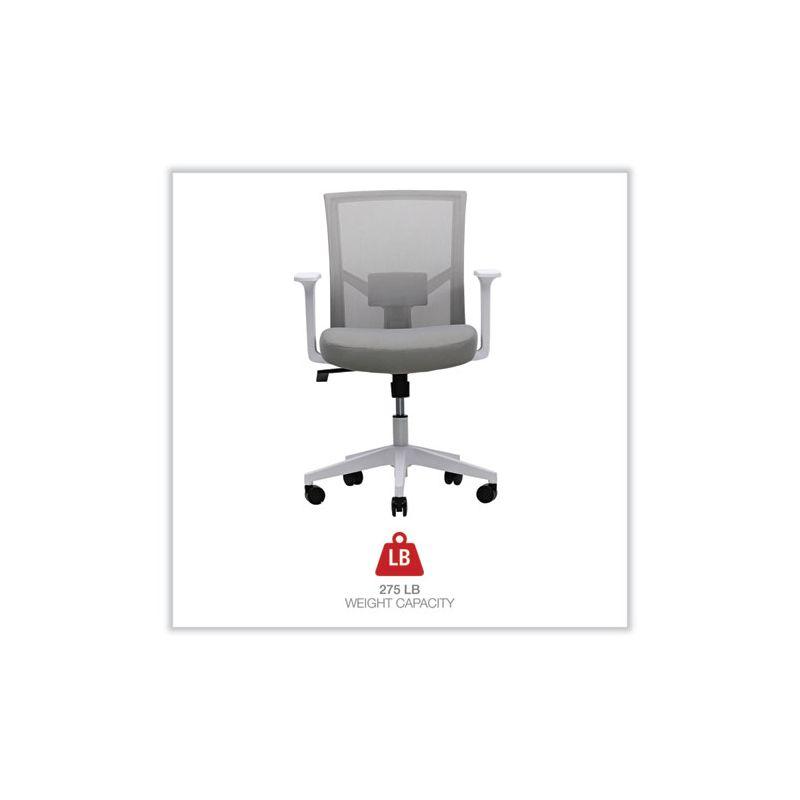 Workspace by Alera Mesh Back Fabric Task Chair, Supports Up to 275 lb, 17.32" to 21.1" Seat Height, Gray Seat, Gray Back