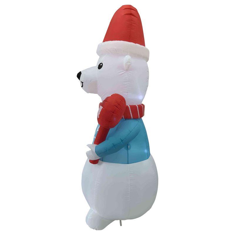 LED Lighted Inflatable Polar Bear Outdoor Christmas Decoration - 8.25'