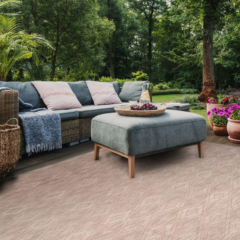 Courtyard CY8522 Power Loomed Indoor and Outdoor Area Rug - Beige/Beige - 4'x4' - Safavieh