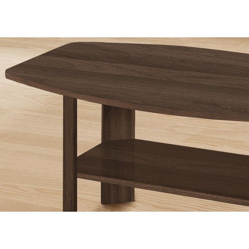 Monarch Specialties Table Set 3Pcs Set Coffee End Side Accent Living Room Laminate Walnut Transitional