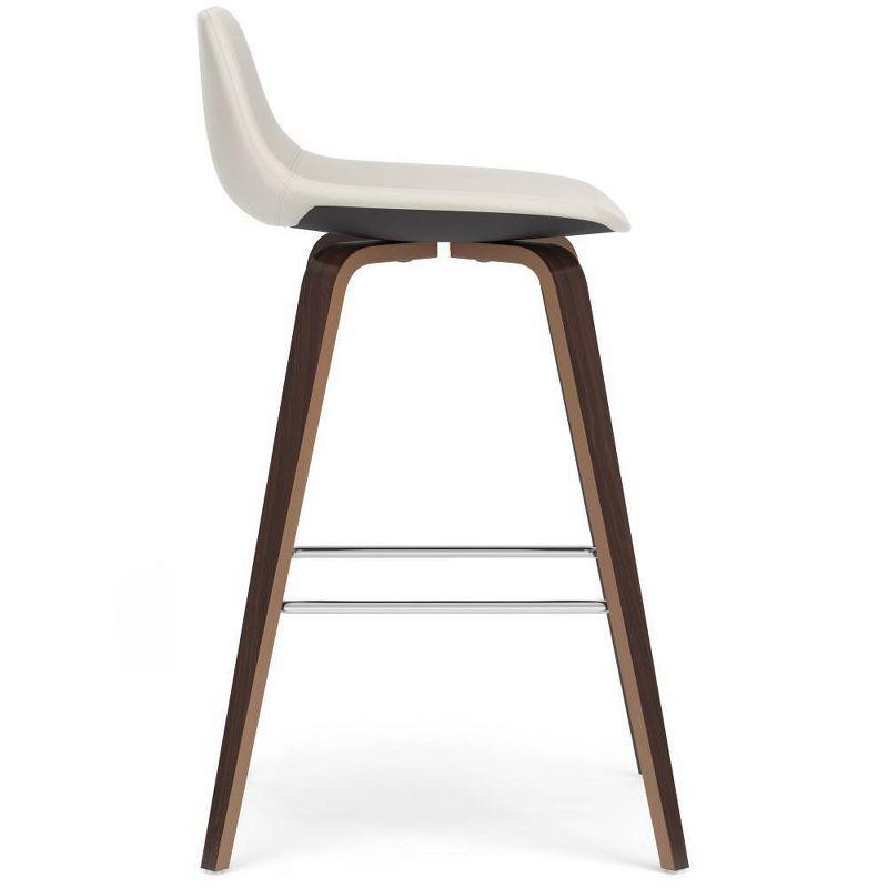 Set of 2 Cacey Bentwood Counter Height Barstools Cream - WyndenHall: Mid-Century, Chrome Legs, Foam Padding