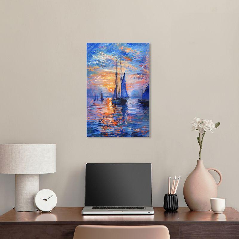 Art Remedy Night Sea Breeze Sailing Wall Art, 16" x 24", Gallery Wrapped