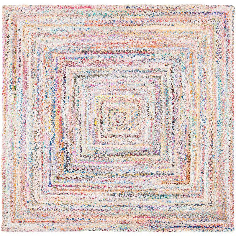 Braided BRD210 Hand Woven Area Rug - Ivory/Multi - 9'x9' - Safavieh.