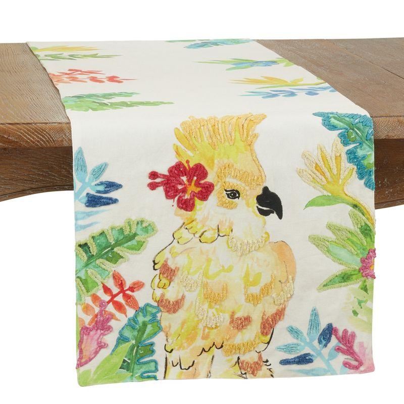 Colorful Parakeet Cotton Table Runner, 16" x 72"