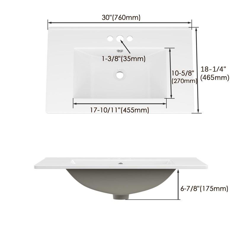 Swiss Madison 30" Vanity Top Bathroom Sink With 3 Holes