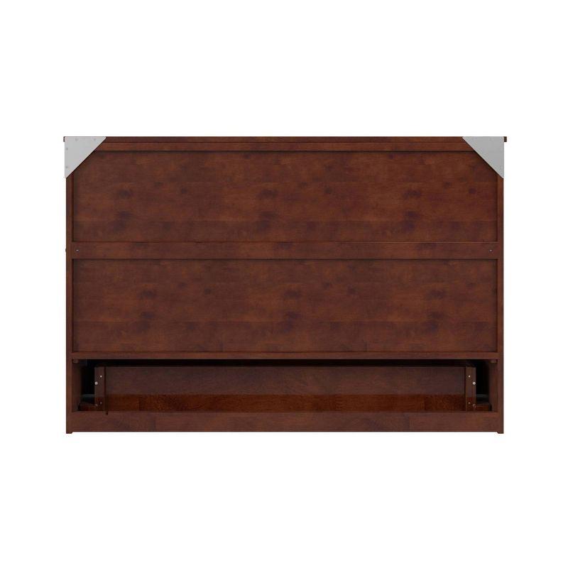 Queen Northfield Murphy Bed Chest Walnut - AFI: Hardwood Frame, Built-In USB Ports & Storage Drawer