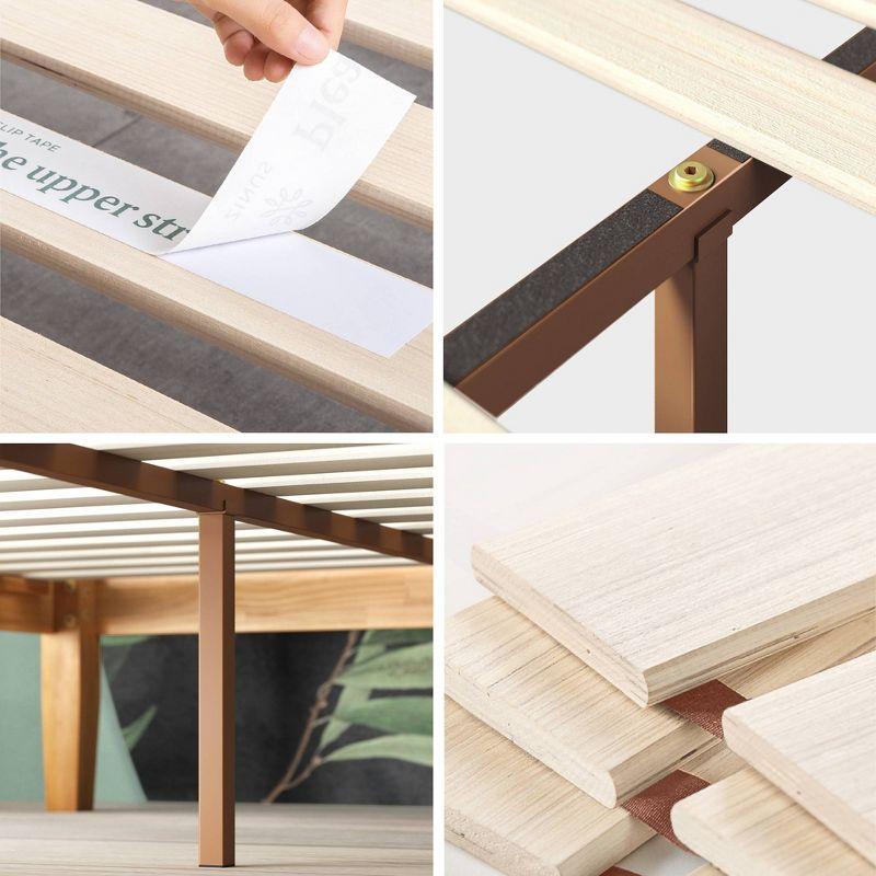 Full Moiz 14" Wood Platform Bed Frame Natural - Zinus