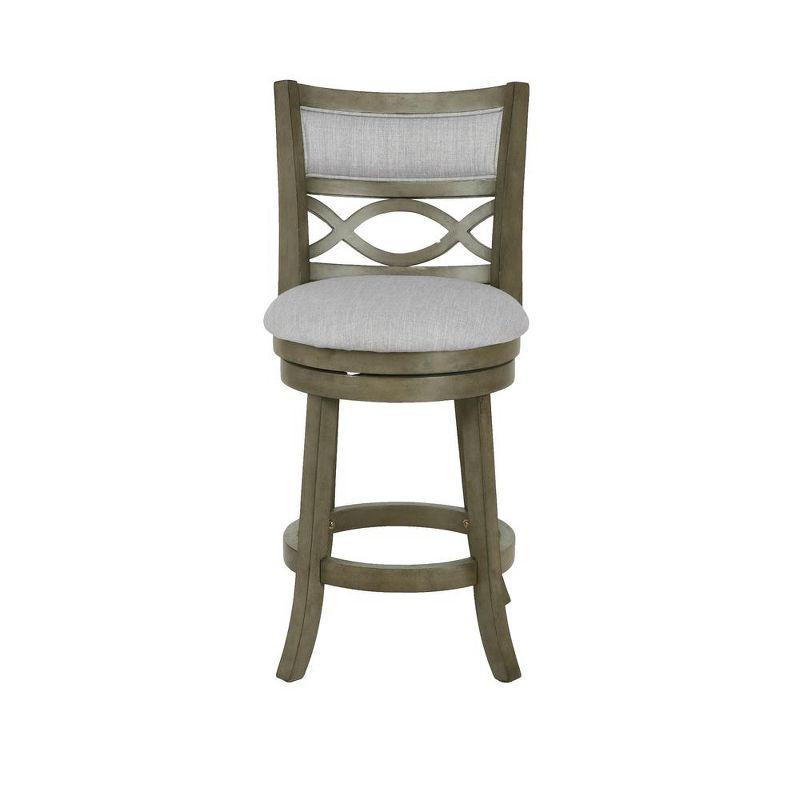 New Classic Furniture,Manchester 24" Solid Wood Counter Stool With Fabric Seat In Ant Gray