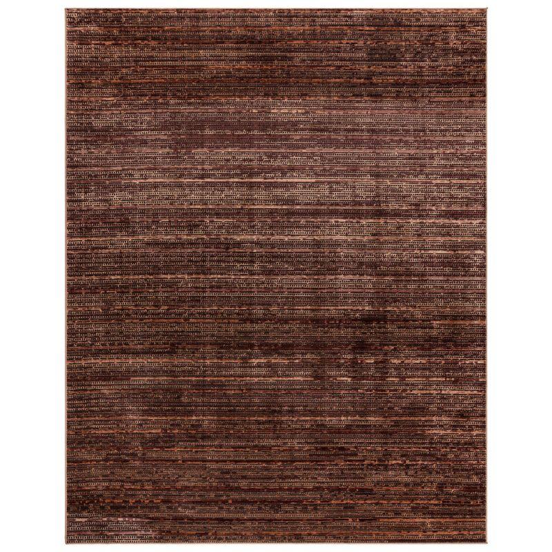 Missha Dario Modern Striped Brown Tan Polyester High-Low Indoor Area Rug