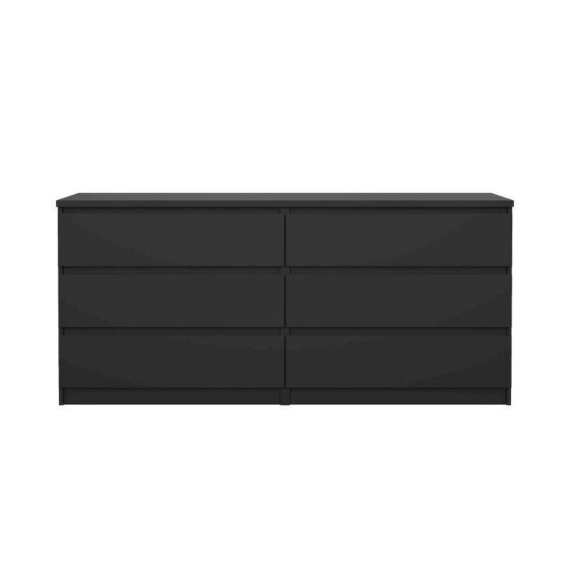 Tvilum,Scottsdale 6 Drawer Double Dresser, Black Matte