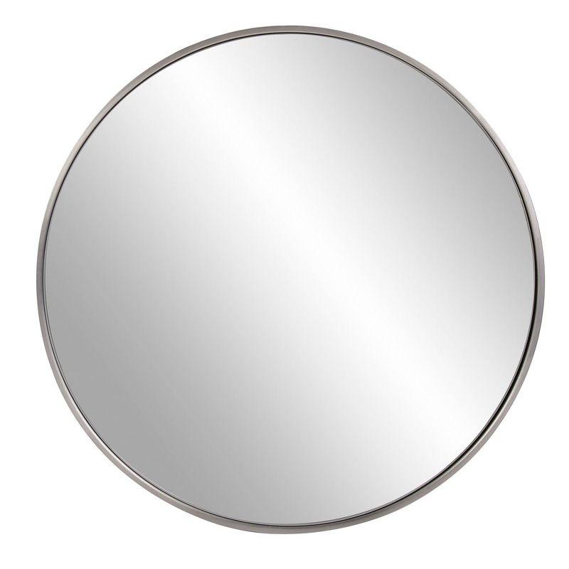 Howard Elliott 30" Round Stainless Steel Framed Vanity Mirror Brushed Silver