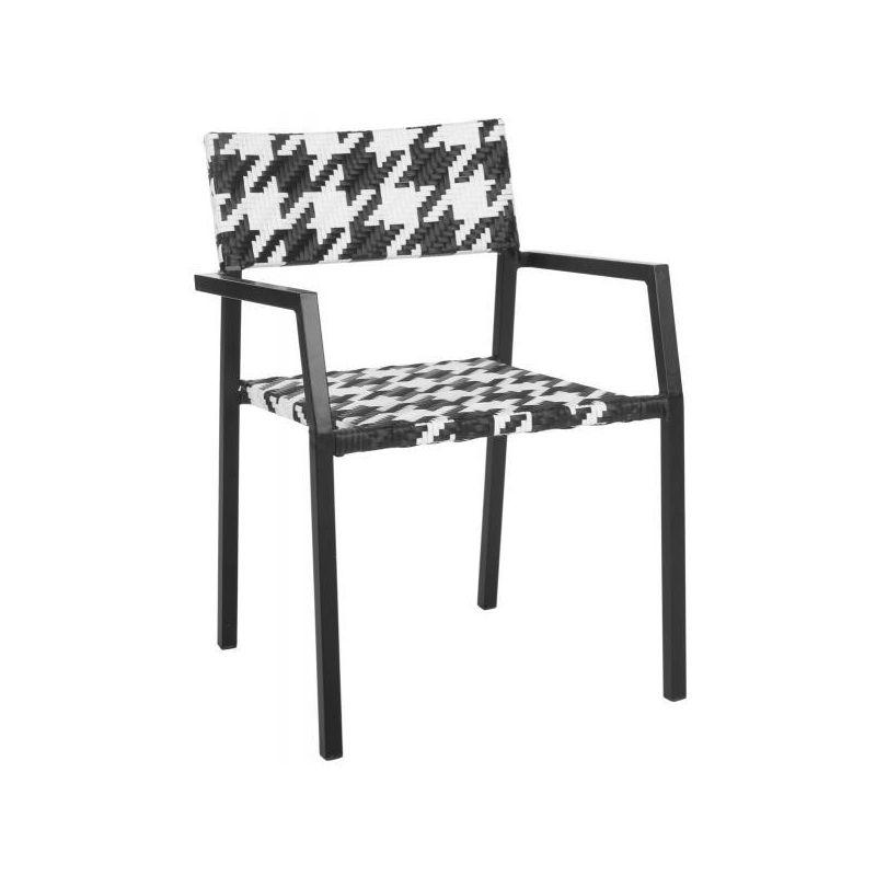 Halden Stackable Chair (Set Of 2) - Indoor/Outdoor - PAT4001 - White/Black - Safavieh