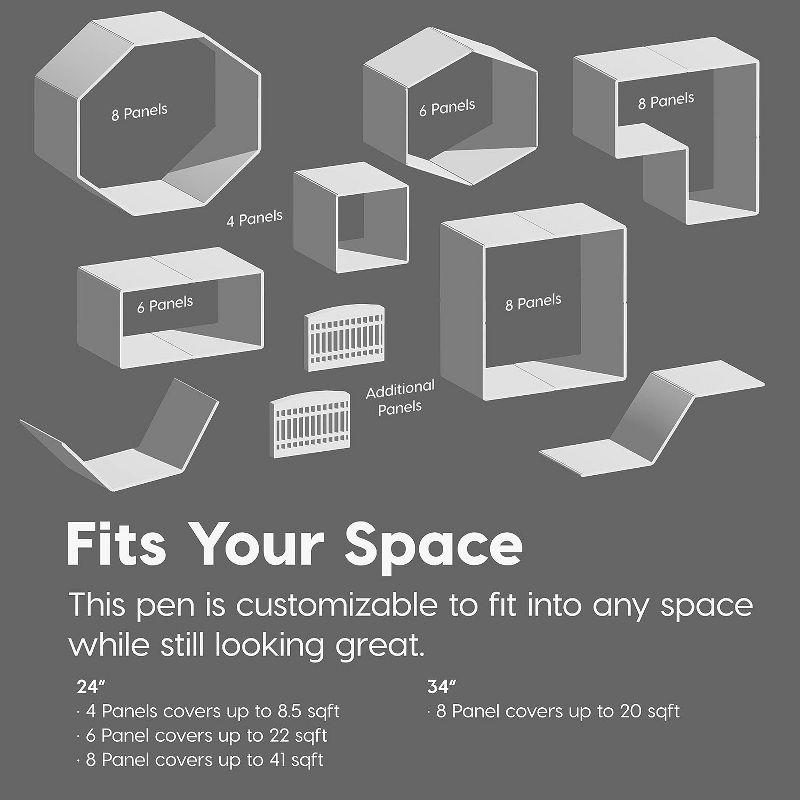 IRIS 4-10Panel 24/34"H Foldable Exercise Enclosure Plastic Pet Playpen with Door