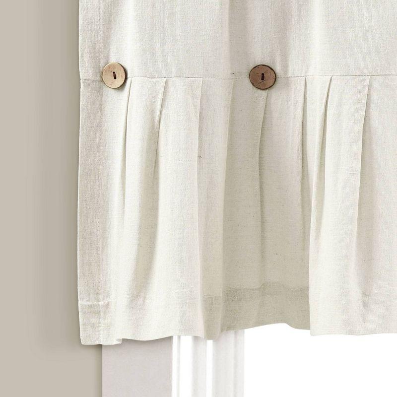 Lush Decor Linen Button Cotton Blend Tailored Window Valance