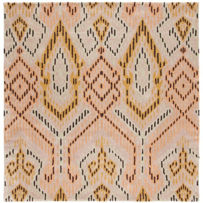 Wyndham WYD373 Hand Tufted Indoor Area Rug - Brown/Ivory - 7'x7' - Safavieh