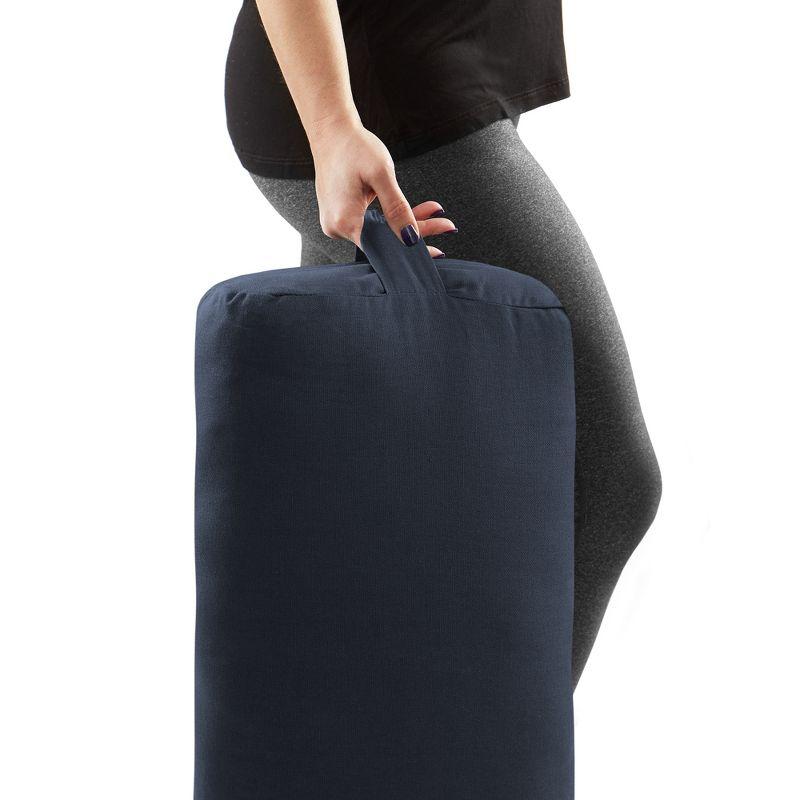 Node Fitness 25" x 12" x 6" Rectangular Floor Pillow and Meditation Bolster