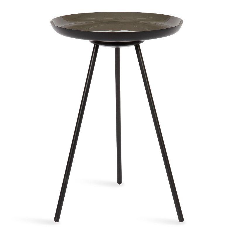 Kate and Laurel Laranya Round Metal Side Table, 15x15x22.5, Brown and Black