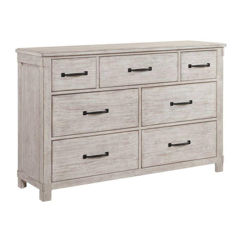 Jack 7 Drawer Dresser White - Picket House Furnishings: Transitional Farmhouse Style, Anti-Tip Hardware