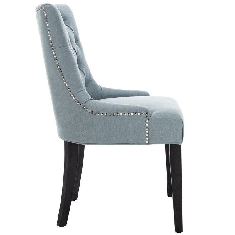 Abby 19''H Tufted Side Chairs (Set Of 2)  Silver Nail Heads - Sky Blue - Safavieh