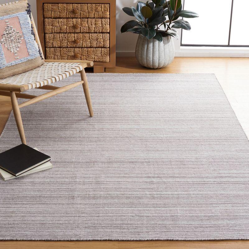 Ivory Flat Woven Handmade Square Synthetic Rug